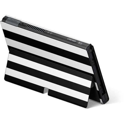 White and Black Stripes Nintendo Switch OLED (2021) Skin